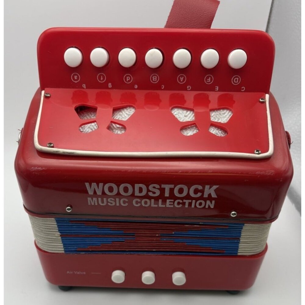 Vintage Accordion Woodstock Music Collection Toy Childs Music Instrument - Works